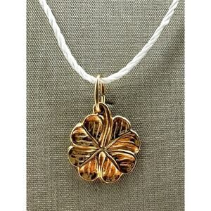 14K Yellow Gold 4 Leaf Clover Pendant Charm (19305)